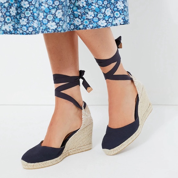 Castañer Carina Ankle Tie Wedge Espadrilles - Picture 1 of 5